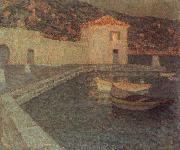 Le Sidaner Henri House by the sea at Dusk oil painting on canvas